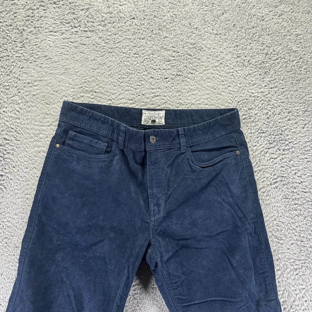 Copper & Oak Pant Mens 34x30 Blue Cotton Corduroy Chino‎ Straight Preppy Career